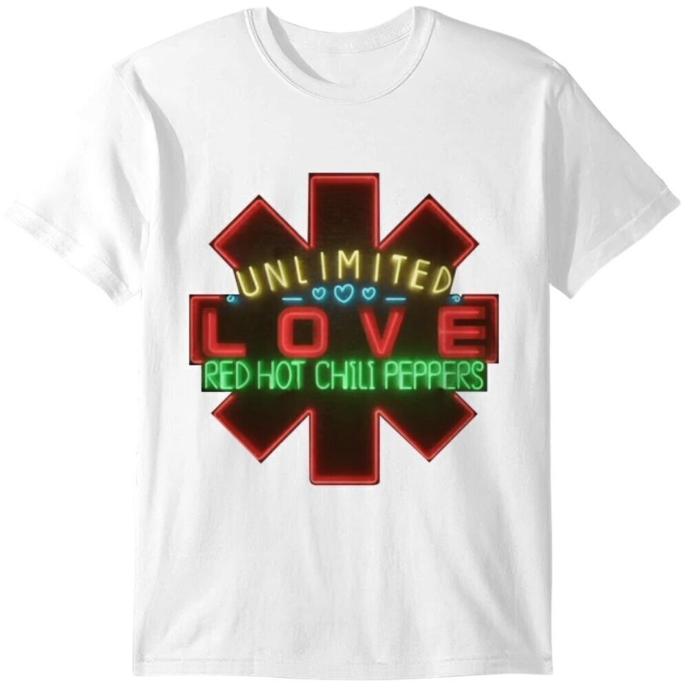 Red Hot Chili Peppers Unlimited Love Graphic T-Shirt Classic Rock Band Fan Tee